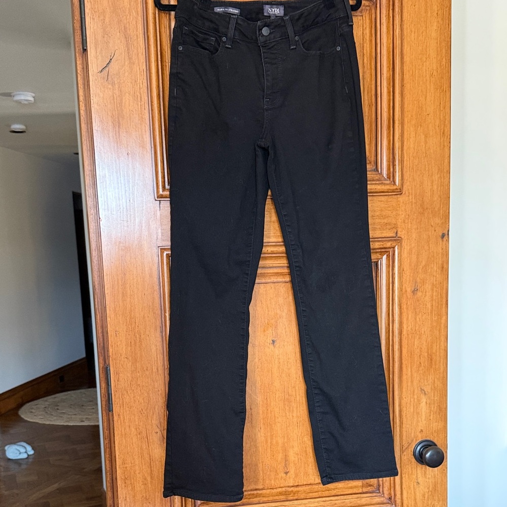 NYDJ Women's Black Straight Leg Jeans